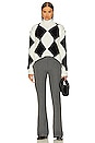 view 4 of 4 Elvan Argyle Sweater in Black & White