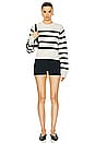 view 5 of 6 by Marianna Brial Striped Sweater in Cream & Black