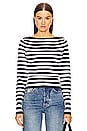 view 1 of 6 by Marianna Marisole Striped Sweater in Navy & White