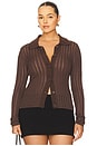 view 2 of 8 by Marianna Olivie Cardigan in Chocolate Brown