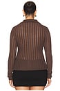 view 6 of 8 by Marianna Olivie Cardigan in Chocolate Brown