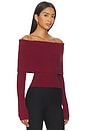 view 2 of 5 by Marianna Namir Off Shoulder Sweater in Oxblood