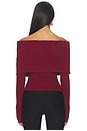 view 3 of 5 by Marianna Namir Off Shoulder Sweater in Oxblood