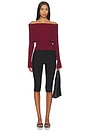 view 4 of 5 by Marianna Namir Off Shoulder Sweater in Oxblood