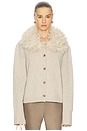 view 1 of 5 By Marianna Allegria Faux Fur Cardigan in Beige Heather