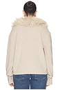 view 8 of 10 By Marianna Allegria Faux Fur Cardigan in Beige Heather
