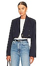 view 1 of 5 Aven Blazer in Navy & Blue Stripe