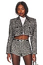 view 1 of 5 Mavi Cropped Blazer in Black & White