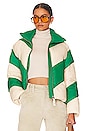 view 1 of 5 Wylee Puffer Jacket in Green & Ivory