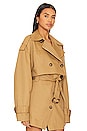 view 3 of 5 Zoey Cropped Trench Jacket in Kelp