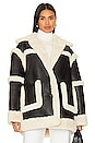 view 2 of 5 x Marianna Margot Sherpa Coat in Black & Ivory