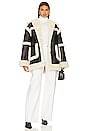 view 5 of 5 x Marianna Margot Sherpa Coat in Black & Ivory