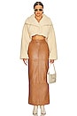 view 4 of 4 Peyton Cropped Sherpa Jacket in Wheat