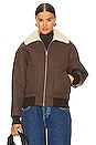 view 2 of 5 Camila Shearling Bomber in Chocolate Brown