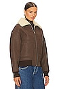 view 3 of 5 Camila Shearling Bomber in Chocolate Brown