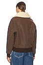view 4 of 5 Camila Shearling Bomber in Chocolate Brown