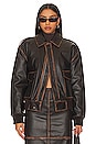 view 1 of 5 Bo Faux Leather Jacket in Brown