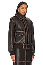 view 3 of 5 Bo Faux Leather Jacket in Brown