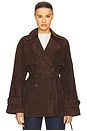 view 1 of 4 by Marianna Elae Suede Jacket in Chocolate Brown