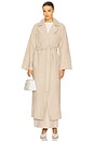 view 1 of 8 by Marianna Kofi Suede Trench Coat in Beige Gray