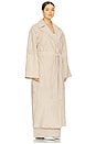 view 6 of 8 by Marianna Kofi Suede Trench Coat in Beige Gray