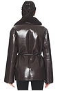 view 7 of 10 by Marianna Neriah Reversible Faux Leather Jacket in Chocolate Brown