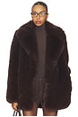 view 1 of 10 by Marianna Gamine Faux Fur Jacket in Dark Brown