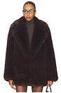 view 3 of 10 by Marianna Gamine Faux Fur Jacket in Dark Brown