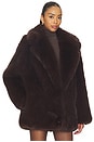 view 5 of 10 by Marianna Gamine Faux Fur Jacket in Dark Brown