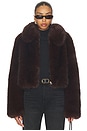 view 1 of 10 by Marianna Savoie Faux Fur Jacket in Dark Brown
