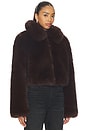 view 3 of 10 by Marianna Savoie Faux Fur Jacket in Dark Brown
