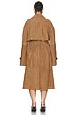 view 6 of 7 By Marianna Dara Suede Trench Coat in Toffee