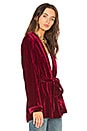 view 3 of 5 x REVOLVE The Adela Smoking Jacket in Wine