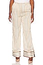 view 2 of 8 The Rosie Pant in Brown & Ivory Stripe
