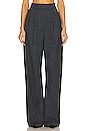 view 1 of 4 The High Waist Pleated Plaid Trouser in Dark Grey