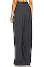 view 3 of 4 The High Waist Pleated Plaid Trouser in Dark Grey