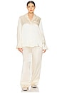 view 10 of 11 by Marianna Tay Silk Pajama Pant in Beige