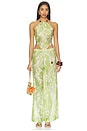view 5 of 6 PANTALON NYRA in Green Riviera Abstract