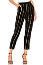 view 1 of 5 The Fallon Pant in Black & Gold Stripe