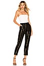 view 4 of 5 The Fallon Pant in Black & Gold Stripe