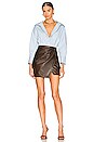 view 4 of 4 Stella Leather Mini Skirt in Brown