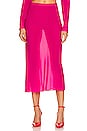 view 1 of 4 Sheer Midi Slip Skirt in Fuchsia Pink