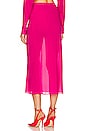 view 3 of 4 Sheer Midi Slip Skirt in Fuchsia Pink