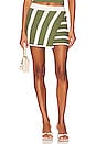 view 1 of 4 Drea Striped Knit Mini Skirt in Green & Ivory