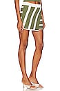 view 2 of 4 Drea Striped Knit Mini Skirt in Green & Ivory