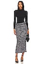 view 4 of 4 Tweed Straight Maxi Skirt in Black Multi