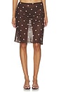 view 2 of 7 Ramona Midi Skirt in Brown & Purple Dot