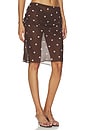 view 3 of 7 Ramona Midi Skirt in Brown & Purple Dot