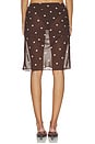 view 5 of 7 Ramona Midi Skirt in Brown & Purple Dot