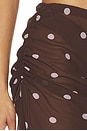 view 7 of 7 Ramona Midi Skirt in Brown & Purple Dot